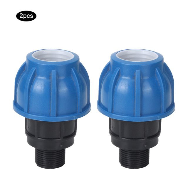 Accesorios de montaje de conexión de conector de tubería de agua de plástico PE, 2 uds.