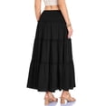 thumbnail image 7 of oqasdz Maxi Skirts for Women Casual Elegant High Waisted A Line Flowy Ruffles Solid Color Tiered Thin Breathable Formal Long Skirt, 7 of 7