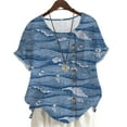 thumbnail image 1 of CLOOCL Women T-Shirts Retro Wave 3D Printed Short Sleeve Tops Oversized Blouses, 1 of 6