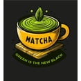 thumbnail image 2 of Matcha Teacup Green Is The New Black Men's Black Crew Neck Short Sleeve Shirt-3XL, 2 of 2