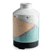 Airome Speckled Shore Medium 100 mL Ceramic Essential Oil Diffuser With Timer, Aqua and Tan