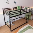 thumbnail image 3 of Leumius Metal Loft Bed,Twin Over Twin Bunk Bed with with Safety Guard Rails and Space-Saving Design,Black, 3 of 10