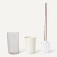 thumbnail image 3 of 6-Piece Bathroom Accessory Set with Toothbrush Holder, Soap Dispenser, Soap Dish, Toothbrush Cup, Trash Can and Toilet Brush & Holder, Ivory, 3 of 3