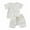 White, variant on HAOTAGS Baby Boys Girls 2 Piece Short Sets Solid Color Short Sleeve Cotton T-shirt with Matching Shorts Set Brown Size 12-24 Months