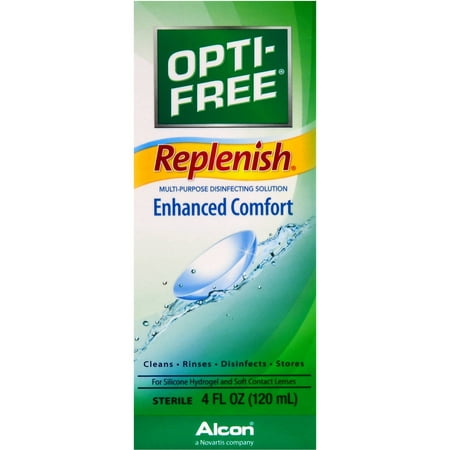 ALCON Opti-Free REPLENISH Contactez Nettoyage Entretien des lentilles et solution désinfectante - 4 fl oz