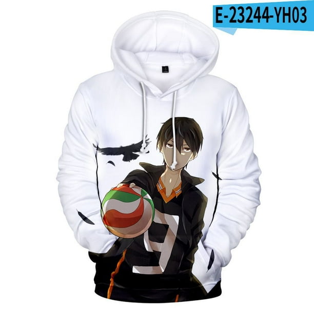 Haikyu!! Sudaderas con capucha de Anime, chaqueta informal para niños y adultos, tallas para niños, kageyama tobio, jersey de Cosplay, Jersey Unisex104XL Deng Xun unisex