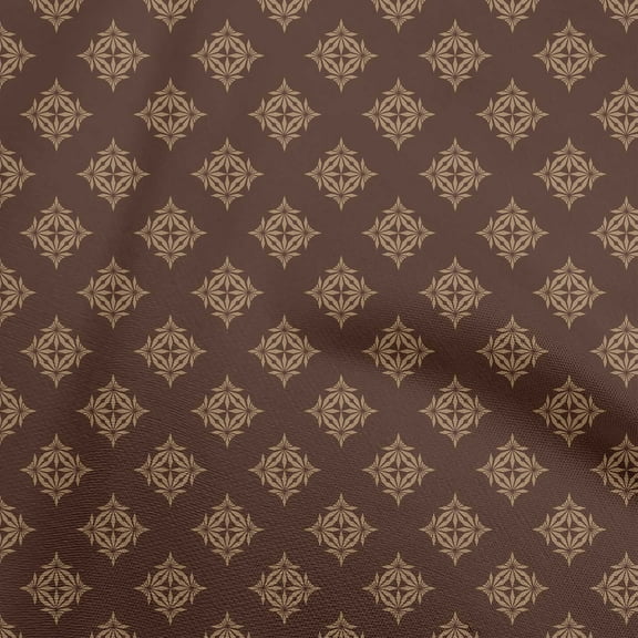oneOone Polyester Spandex Brown Fabric Geometric Craft Projects Decor Fabric Printed By The Yard 56 Inch Wide