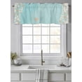 thumbnail image 4 of Starfish Shell Valances for Windows Abstract Ocean Beach Shore Teal Striped Rod Pocket Curtains Valance Short Window Treatment Drapes for Living Room, Bedroom Bathroom 42"&nbsp;W x 18" L, 4 of 5