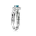 thumbnail image 3 of 3/4Ct Halo Round Blue Diamond Engagement Matching Wedding Ring Set White Gold, 3 of 3