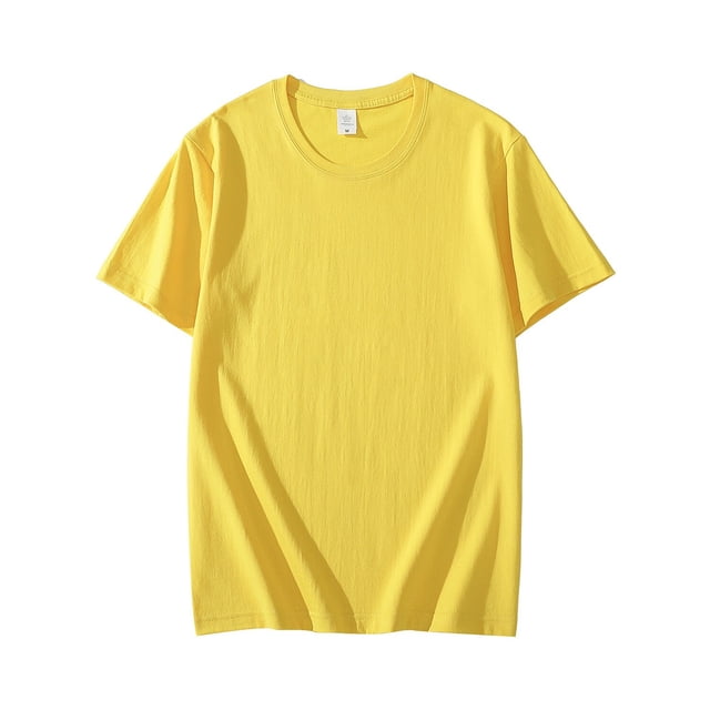 Camiseta de algodón para hombre, camisa de manga corta de Color puro, ropa de verano, 2021