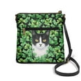 thumbnail image 2 of LedBack Cat Print Leather Crossbody Satchel Purse Zipper St. Patrick's Day Hobo Bag with Adjustable Strap, Large Shoulder Handbag Clutch Purse Messenger Bag for Women Lady, Green, 2 of 7