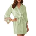 thumbnail image 3 of Lixiuxyad Soft Velvet Cozy Sleep Robe,Green, 3 of 6