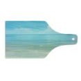 thumbnail image 2 of Ocean Cutting Board, Sunny Summer Day at the Sandy Beach Tranquil Calm Shore Sea Horizon Image Artprint, Tempered Glass Cutting and Serving Board, Wine Bottle Shape, Blue Cream, by Ambesonne, 2 of 5