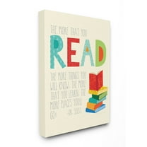 The Kids Room by Stupell The More That You Read The More Things You Will Know Canvas Wall Art by Ellen Crimi-Trent