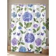 thumbnail image 4 of Retro Purple Shower Curtain, Hydrangeas Floral Leaf Country Plant Farmhouse Waterproof Shower Curtain Set with 12 Hooks Lightweight Washable Fabric Shower Curtains for Bathroom 72x78 Inches, 4 of 6