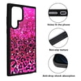 thumbnail image 2 of FINCIBO Soft Rubber Cover Case for Samsung Galaxy S22 Ultra 6.8" 2022 (NOT FIT Galaxy S22 6.1" 2022/Galaxy S22+ / S22 Plus 6.5" 2022), Hot Pink Glitter Sparkle With Black Pink Glitter Leopard, 2 of 5