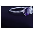 thumbnail image 5 of 1.70CT 7X5MM Emerald Shape Natural Amethyst & 7X5MM Oval Cut Lab Created Moissanite Diamond Toi Et Moi 2-Stone Engagement Wedding Ring For Women In 14K White Gold Over Sterling Silver (1.70Cttw)-4, 5 of 7