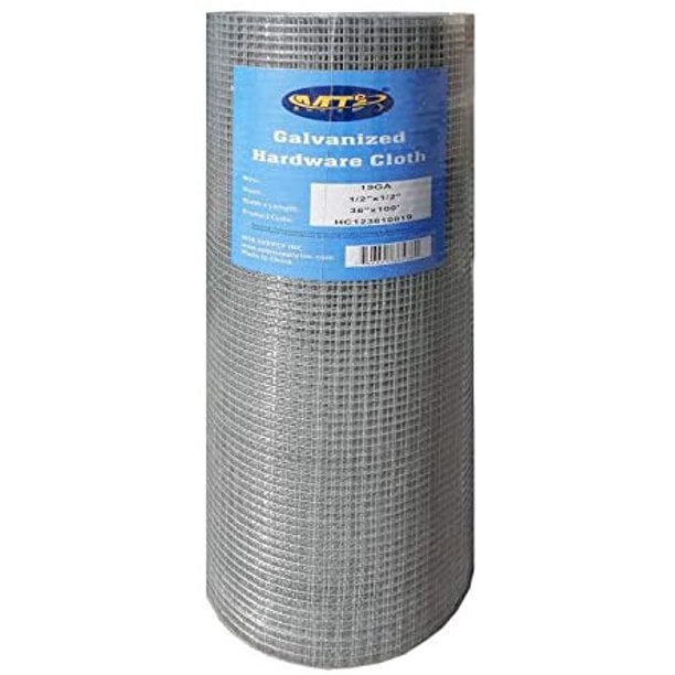 MTB Galvanized Hardware Cloth 36 Inch x 100 Foot 1/2 Inch x 1/2 Inch