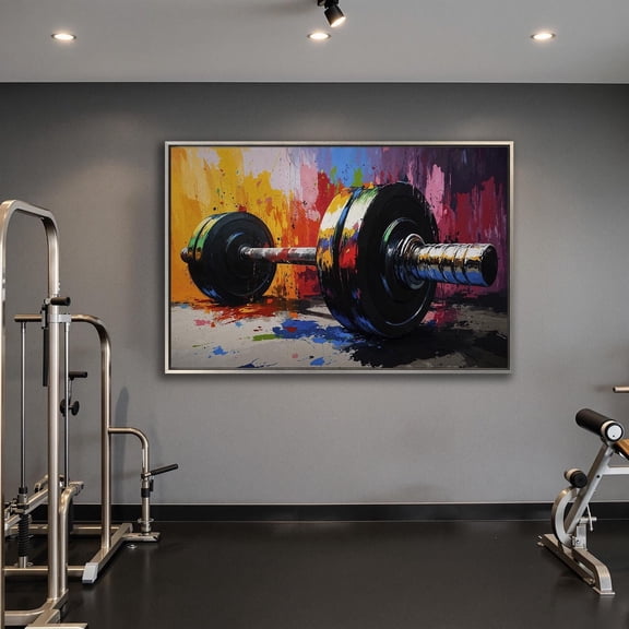 Weightlifting Barbell Art, Abstract Gym Decor UNFRAMED Poster, 8x12
