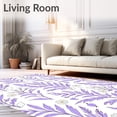 thumbnail image 2 of ODIKA 3'x5' Machine Washable Non-Slip Area Rug, Miniature Avian Symphony Hooking Design with Wildflower Meadow High Traffic Rug with Pad, Purple, 641371, 2 of 8
