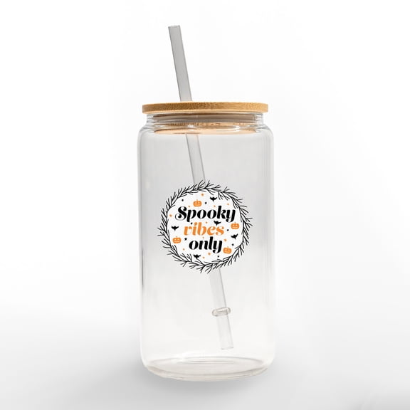 Creative Products Spooky Vibes Only 16 oz. Glass Can Cup