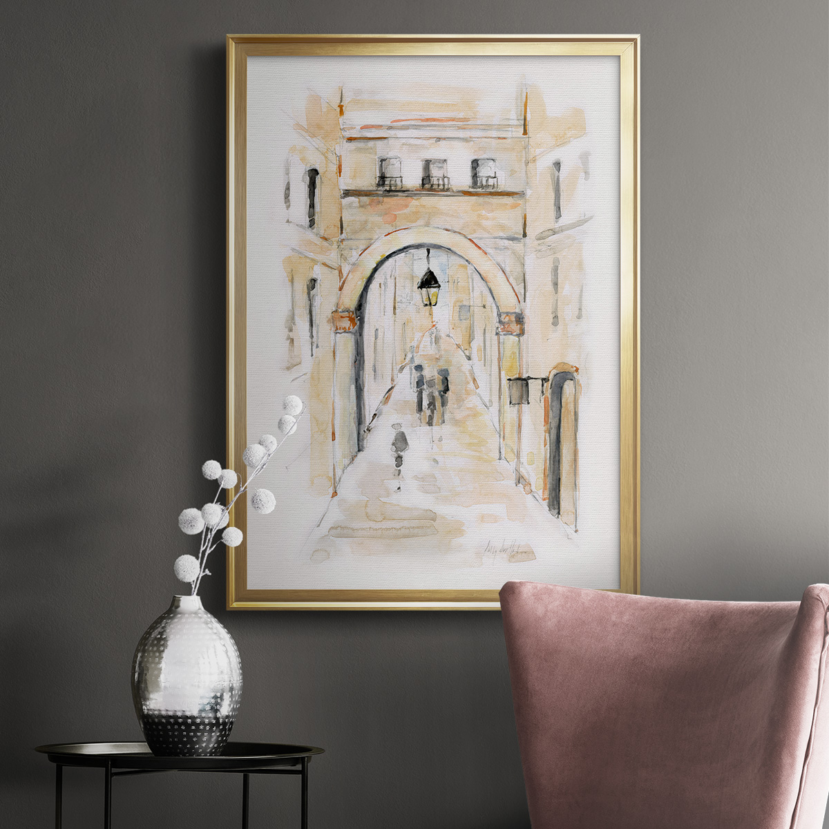 Venice Market Day I Classic Wall Art, Premium Framed Print, Vintage Market Scene - Ready to Hang