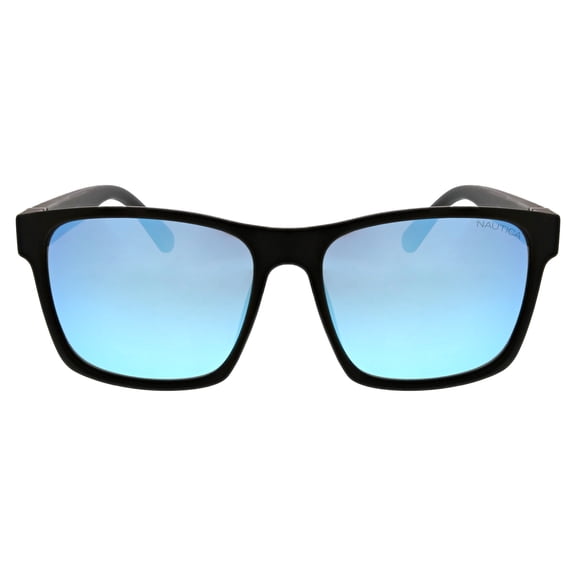 Nautica Mens Modern Square Polarized Sunglasses, NS1009 Matte Black