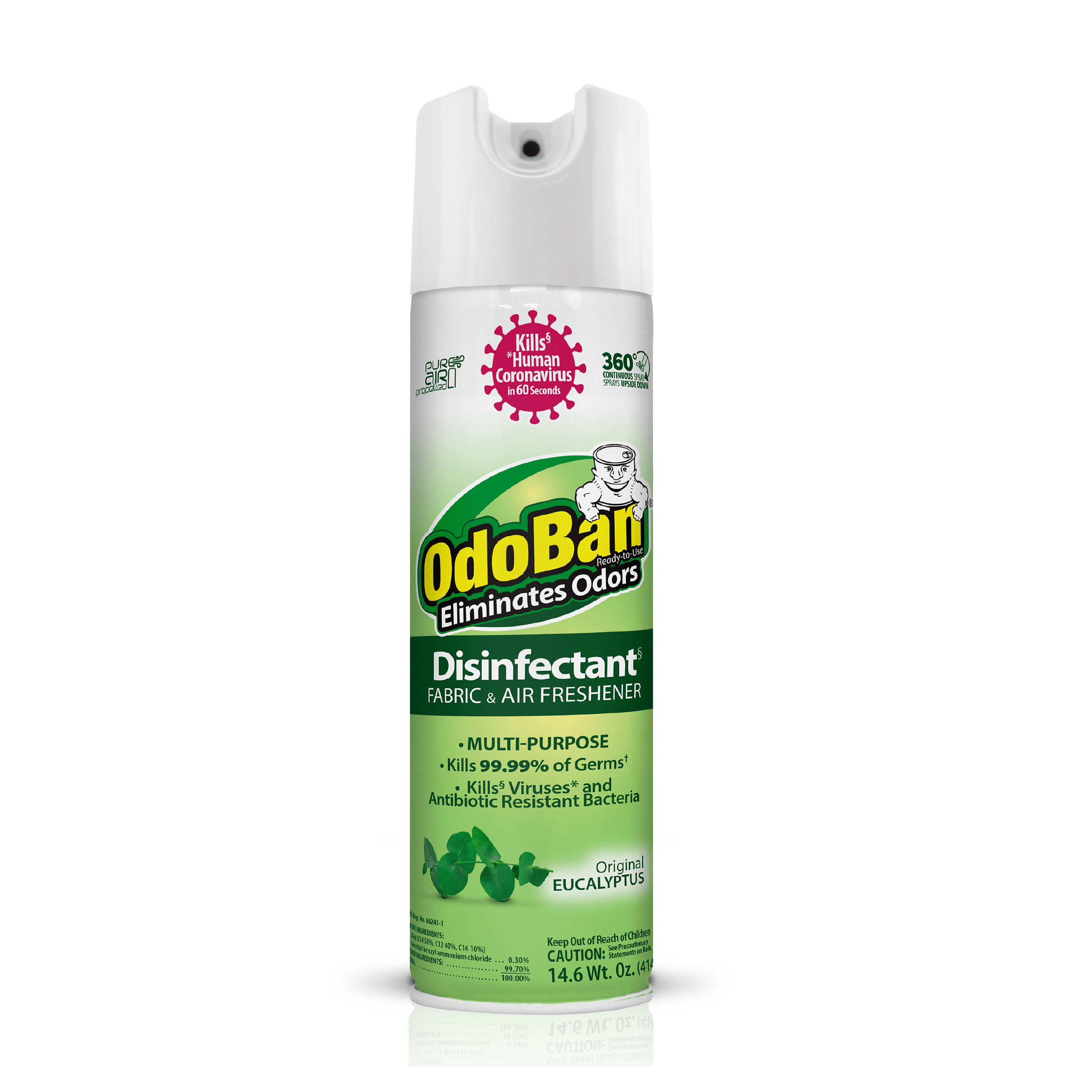 OdoBan Ready-to-Use Disinfenctant Fabric and Air Freshener 360 Spray 14.6oz Eucalyptus Scent