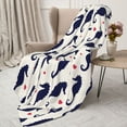 thumbnail image 3 of Rateoe Seahorses and Hearts Pattern Flannel Throw Blanket, Ultra-soft Blanket for Bed, Couch, Car, Hypoallergenic Anti-pilling blanket-60"x50"(Vertical), 3 of 6