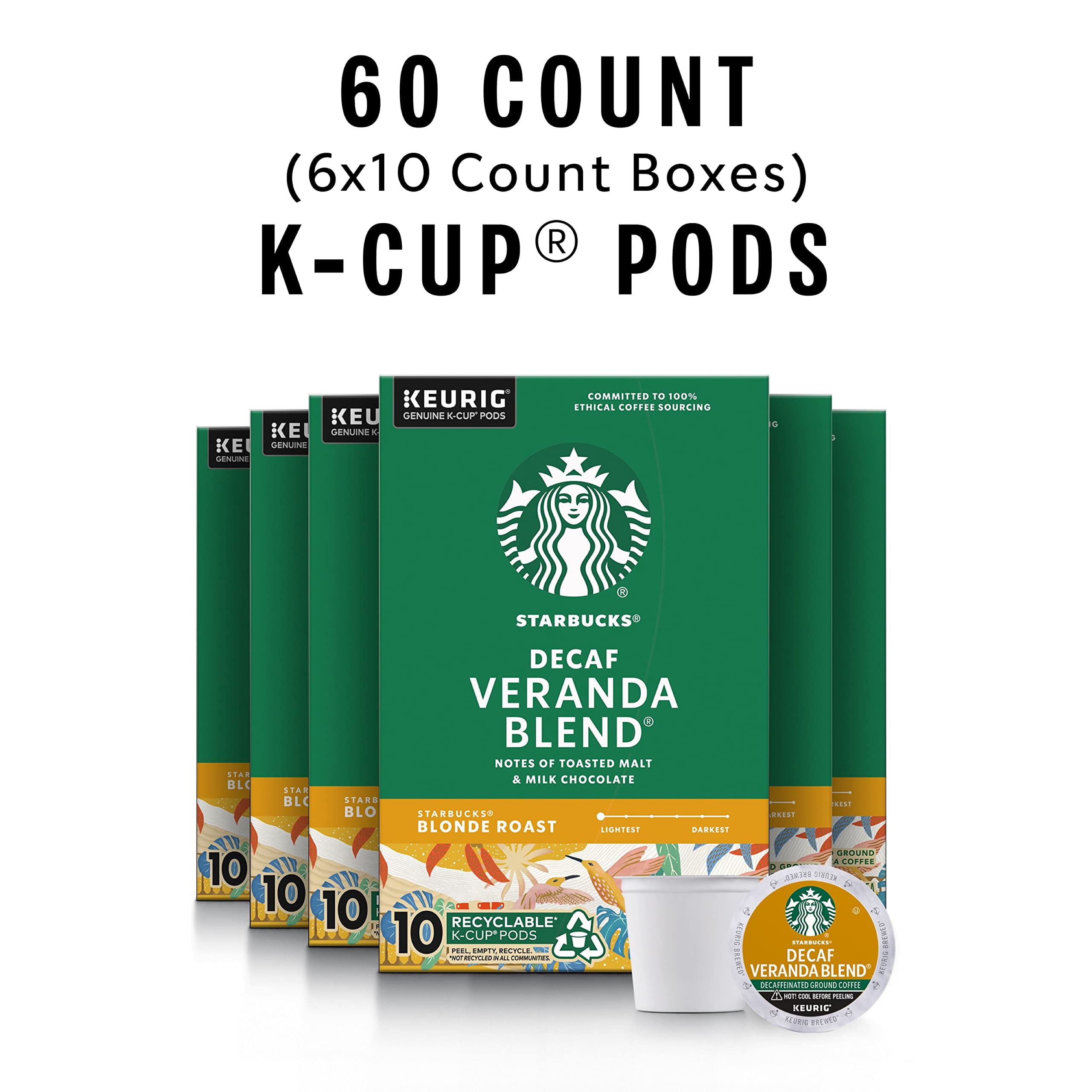 Starbucks Decaf Veranda Blend – K-Cup Pods 10Ct. (6 Case)
