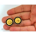 thumbnail image 5 of .999 Coin Panda 1/20 Natural Jet Black Onyx rim clip earrings 14kt Chinese, 5 of 5