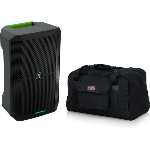 Mackie Thump Go 8″ Battery-Powered Loudspeaker, Gator GPA-Tote8, XLR Cable Bundle
