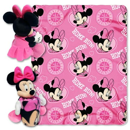 Seattle Mariners Minnie Mouse Pillow / Throw Combo
