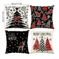 thumbnail image 3 of Fmbmuo Christmas Throw Pillow Covers 18x18 Inch Winter Print Beige Soft Decorations, Polyester Removable Cover Modern Set of 4 Pillow cases, for Christmas Holiday Decor, 3 of 5