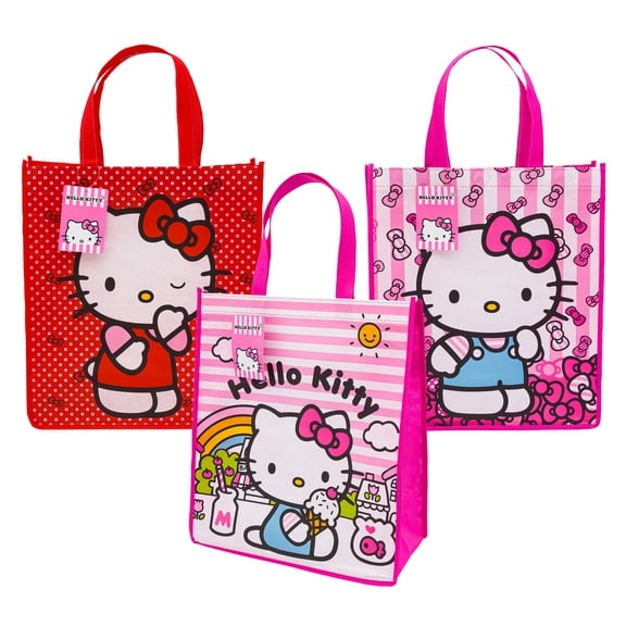 Large Hello Kitty and Friends Reusable Tote Bags, 16 in, 3 Assorted Colors, 86331