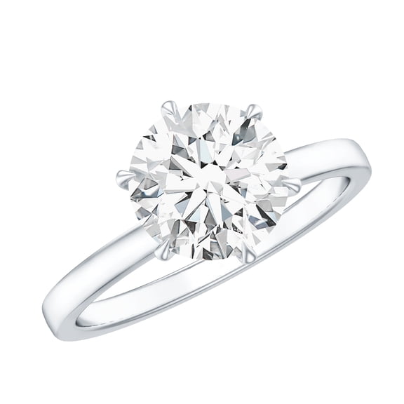 Rosec Jewels Certified 2 Carat Lab Grown Diamond Hidden Halo Engagement Ring - Diamond Solitaire Ring (EF-VS Grade - Ready To Gift), 925 Sterling Silver, US 4.00