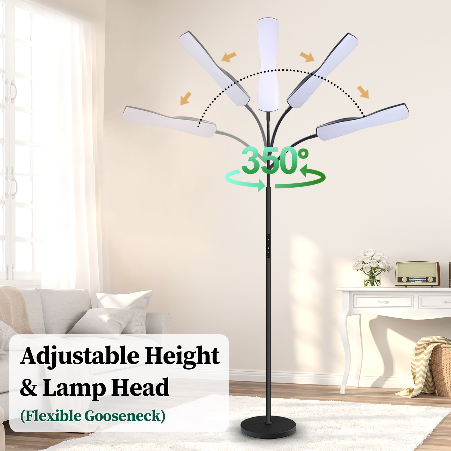 Govvep Led Floor Lamp with Gooseneck and Remote Control photo 8