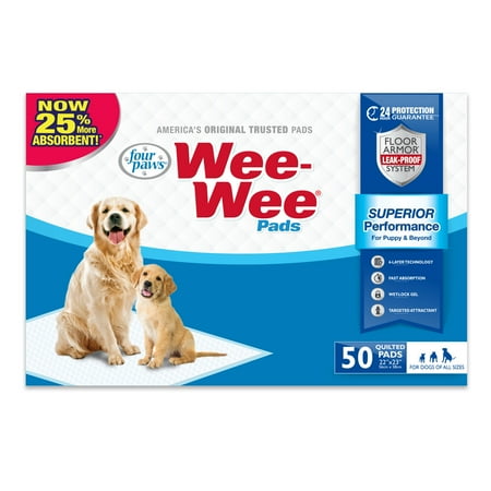 Four Paws Wee-Wee Superior Performance Dog Pee Pads 22" x 23" (50 Count)