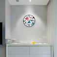 thumbnail image 5 of Yayeee Wall Clock Battery Operated 11.9" Silent Quartz Non-Ticking for Living Room Decor, Green Retro Triangles, 5 of 8