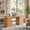 Natural Wood, variant on MROOBEST Farmhouse Executive Office Desk-Storage Drawers Charging Station Keyboard Natural Wood