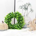 thumbnail image 2 of Artificial Green Leaves Wreath - 20" Large Boxwood Wreath for Front Door Wall Window Farmhouse Decoration, 2 of 5