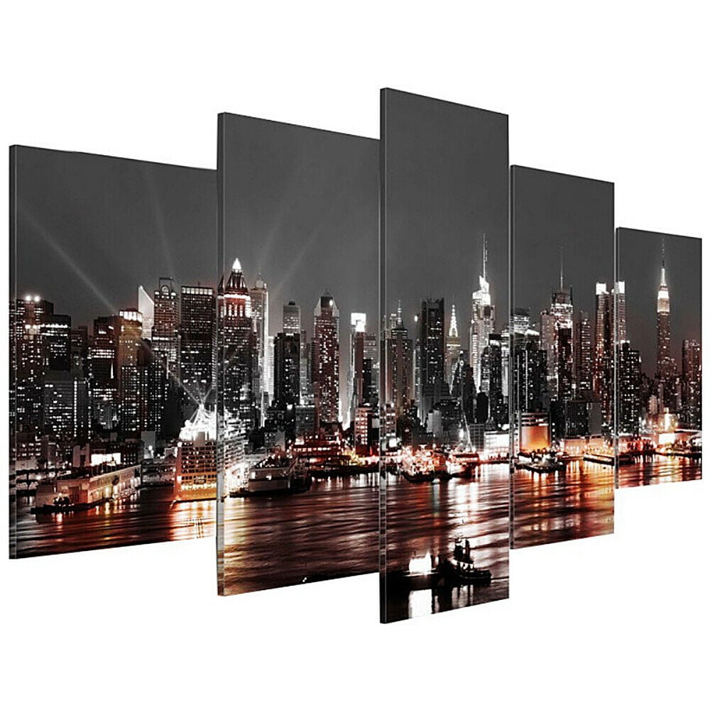 Canvas Painting Wall Art Picture City Night Art Print Posters Home Decor 