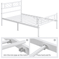 thumbnail image 5 of Renwick Justice Twin Size Metal Platform Bed with Arrow Design, Adult, White, 5 of 8