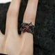 thumbnail image 4 of Fiudx Anillo Geométrico, Banda de Aleación Ajustable, Detalle de Piedra Preciosa Oscura, Diseño Retro de Espinas, Accesorio Unisex, para Uso Diario, Estilo Cómodo, Talla 1,6-2,0 Cm, 4 of 6