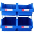 thumbnail image 2 of DJC Supply Blue Heavy duty thermoplastic storage bin organizer, Stackable, Hangable, Side-connect 2 Pack, Xtra Large 16.5" X 14.5" X 6.9", 2 of 3