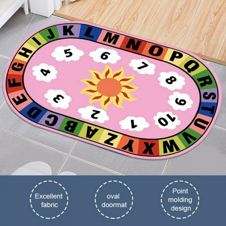 Apocaly Playtime Collection ABC Alphabet, Numbers and Shapes Educational  Learning & Game Area Oval Rug Carpet for Kids and Children Bedrooms and