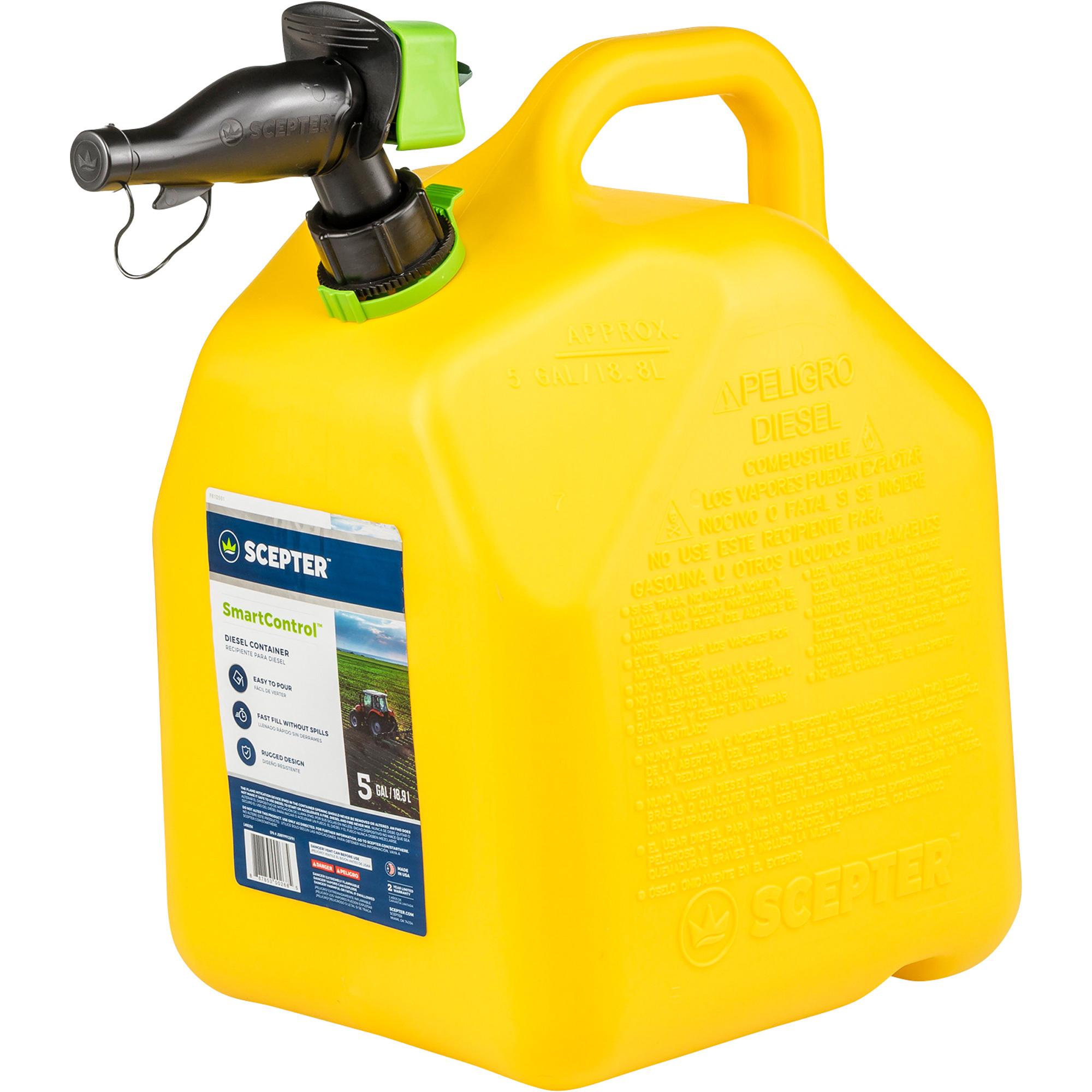 Diesel Fuel Can — 5Gallon, Yellow, Model FR1D501