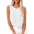 thumbnail image 5 of GZWYHT Cotton Linen Tank Tops For Women，Spring Summer Gauze Shirts Casual Sleeveless Lightweight Gauze Shirts Layering Camisoles Clothes Beach Vacation Solid Color, 5 of 8