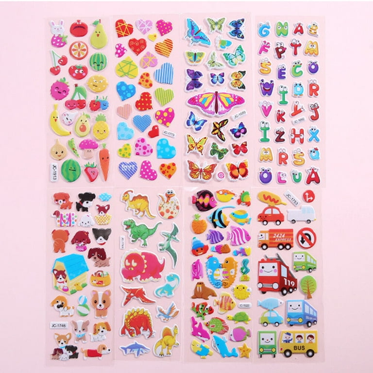 ibasenice 40pcs Bubble Stickers Car Stickers Scrapbooking Stickers Toddler  Puffy Decals Behavior Stickers Puffy Stickers Animals Reward Stickers Kids