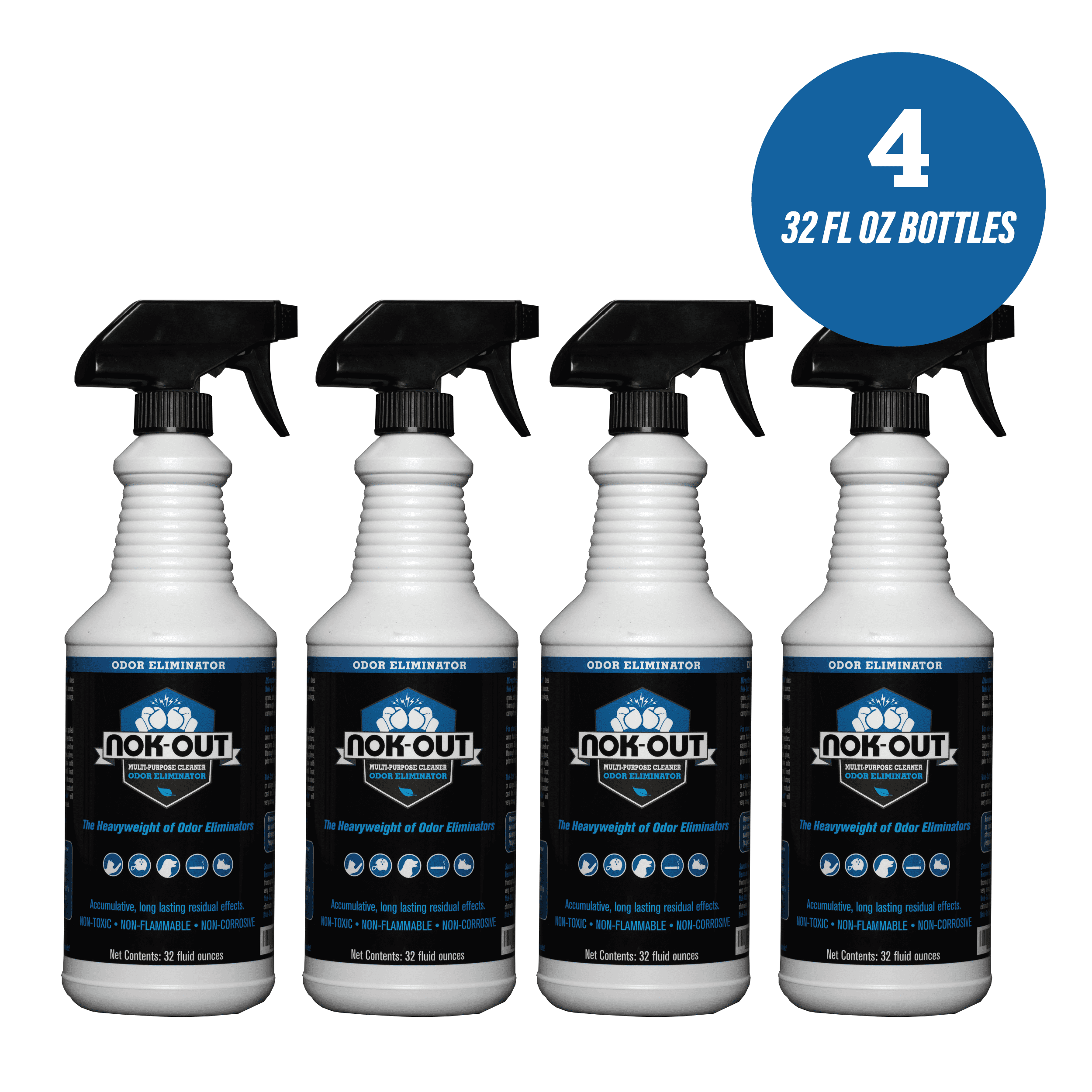 Nok-Out Odor Remover and Disinfectant, Pet Deodorizer and Cleaning Spray, 32 Fluid Ounce Spray, 4-Pack